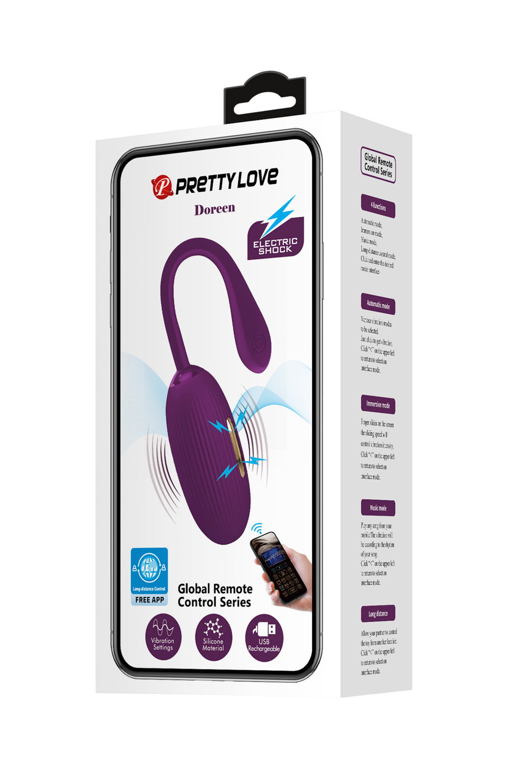 Doreen, oeuf vibrant connecté avec électro stimulation