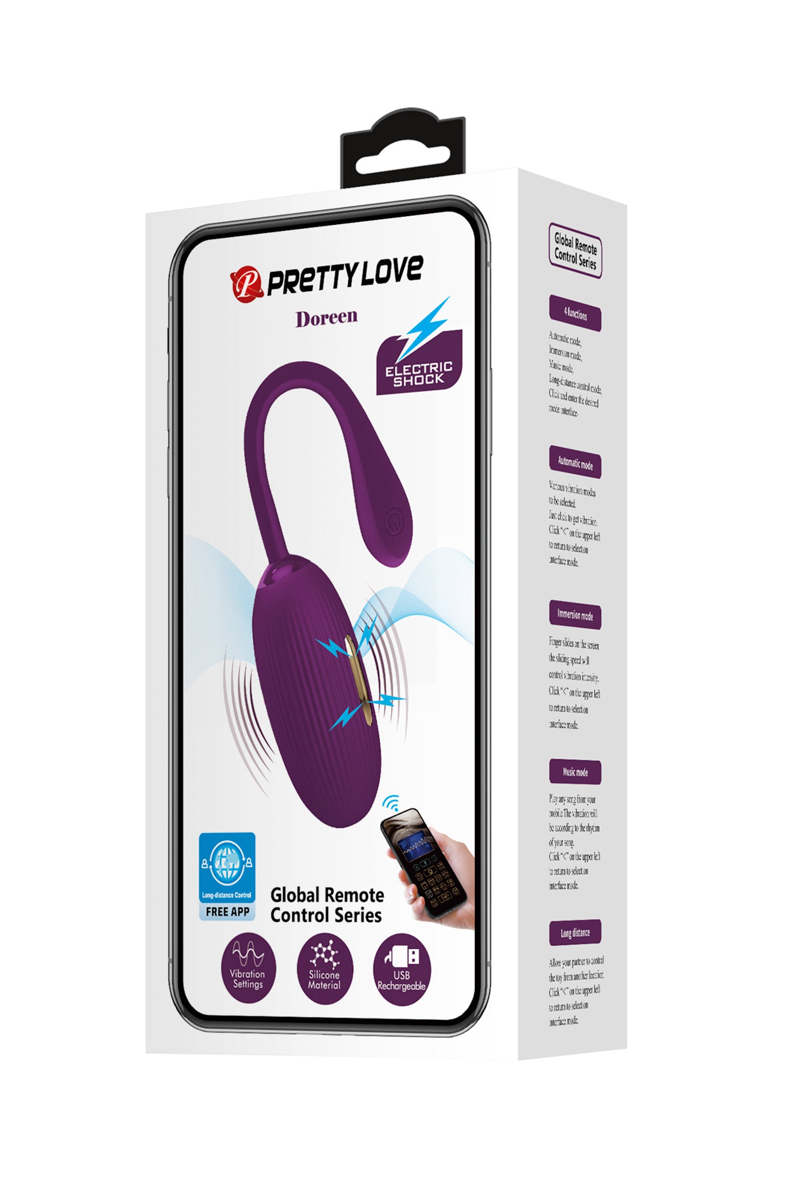 Doreen, oeuf vibrant connecté avec électro stimulation