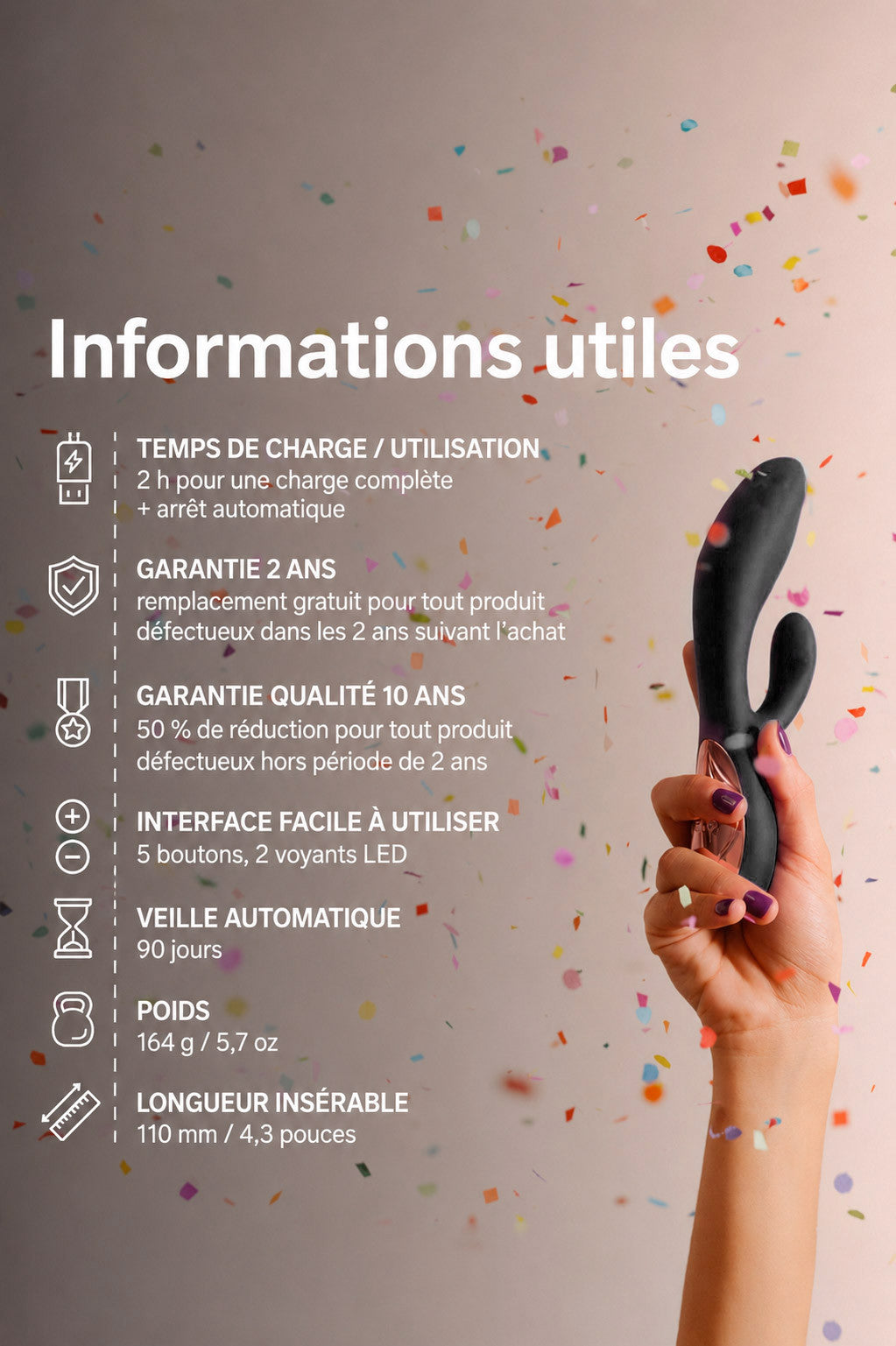 Vibromasseur rabbit va-et-vient Premium