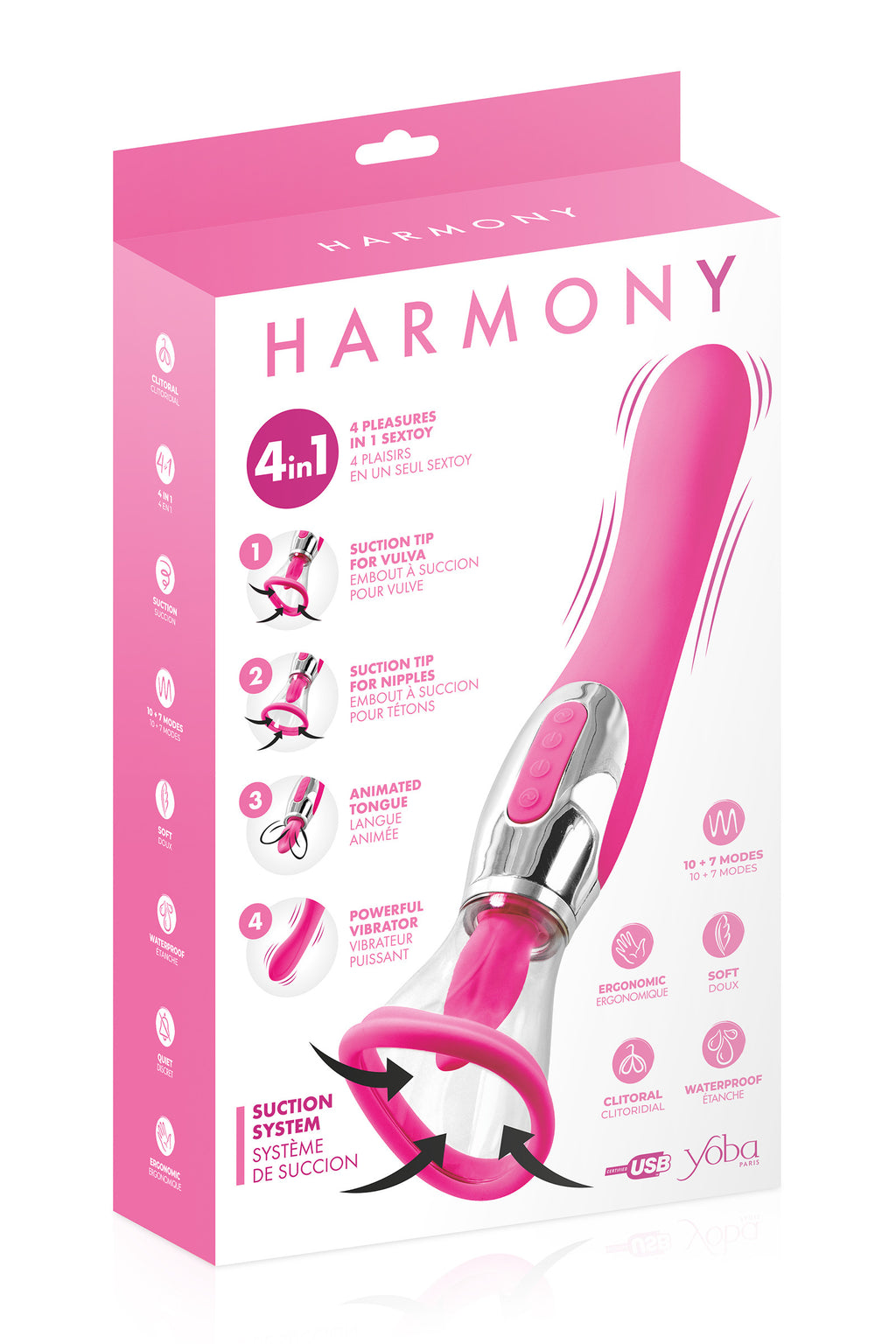 Stimulateur clitoridien avec aspiration et Vibromasseur Harmony premium