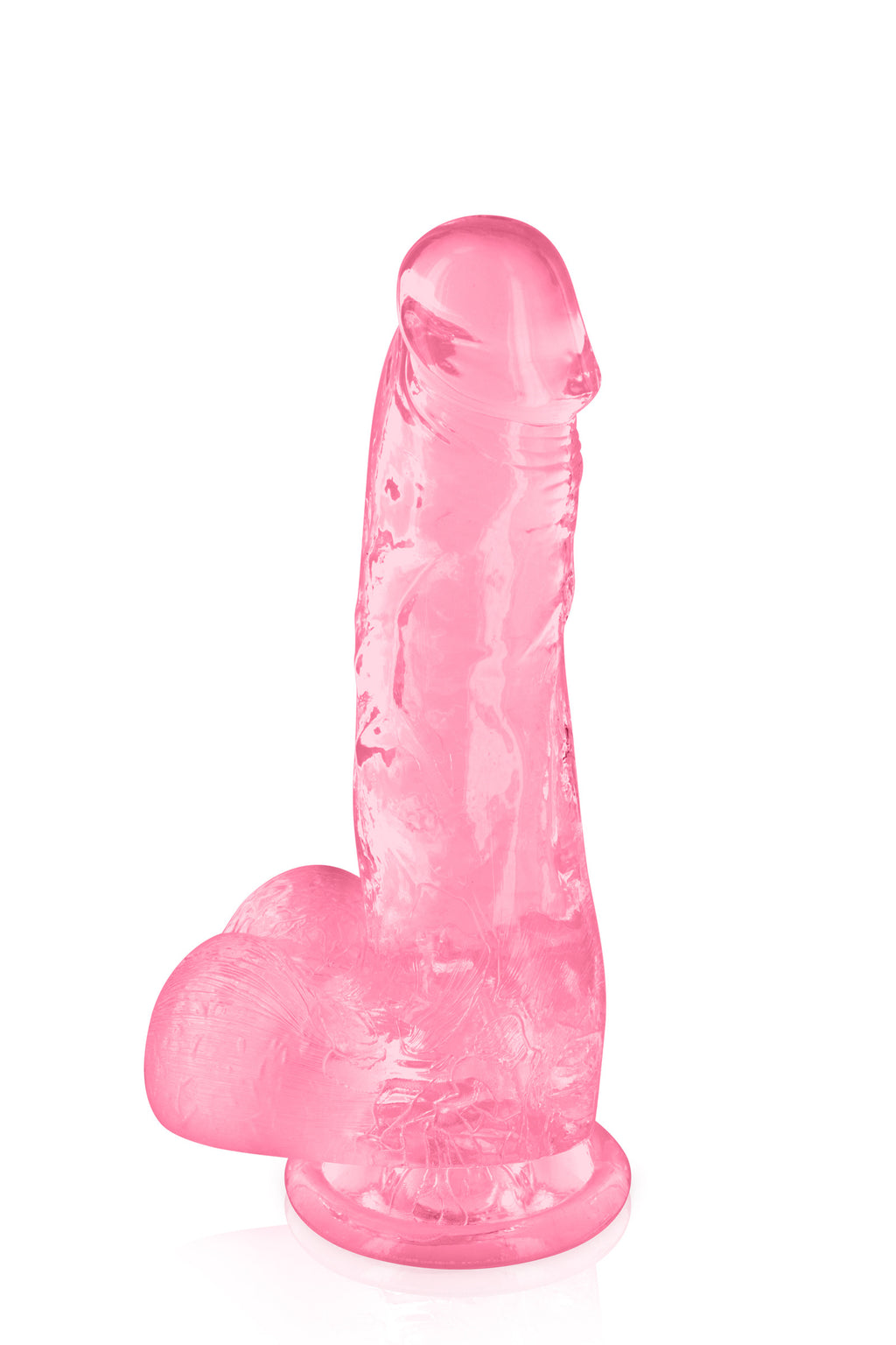 Pure Jelly Pink 15.3cm à 22cm – Gode réaliste translucide avec ventouse