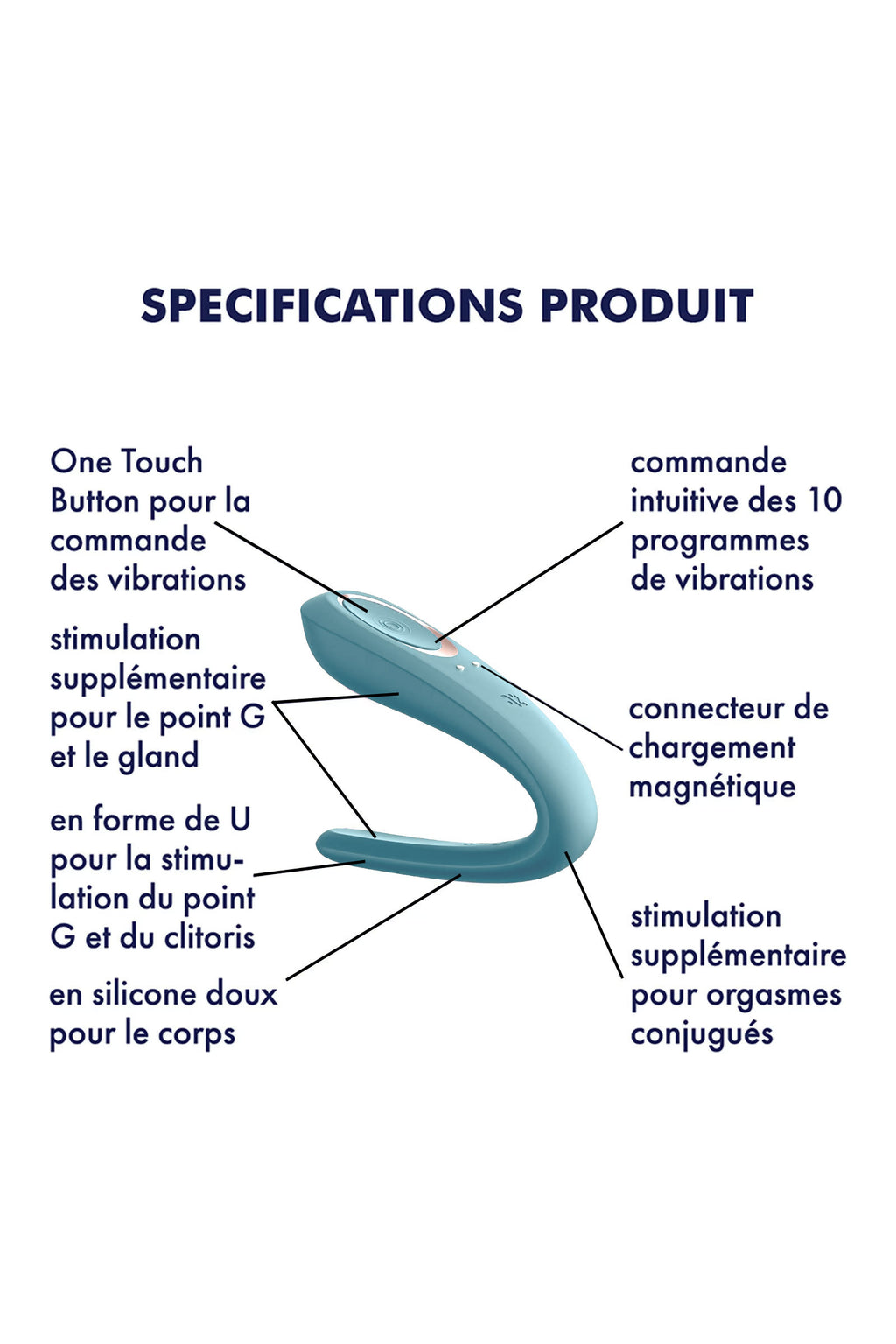 Satisfyer Double Classic – Vibromasseur pour couple à double stimulation clitoridienne & point G