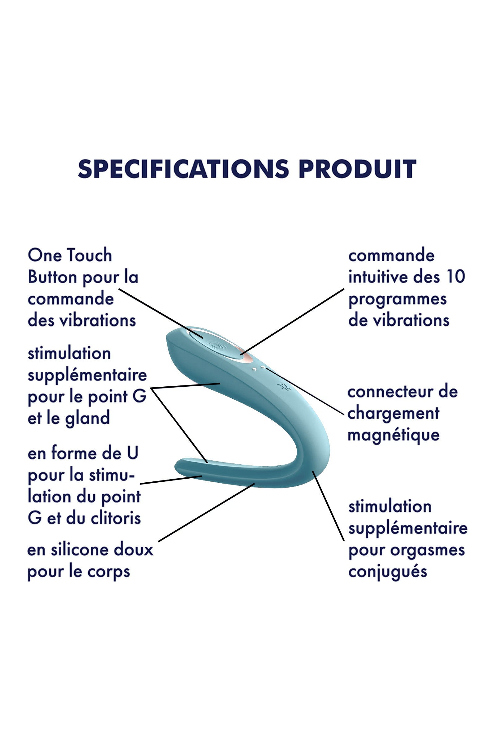 Satisfyer Double Classic – Vibromasseur pour couple à double stimulation clitoridienne & point G