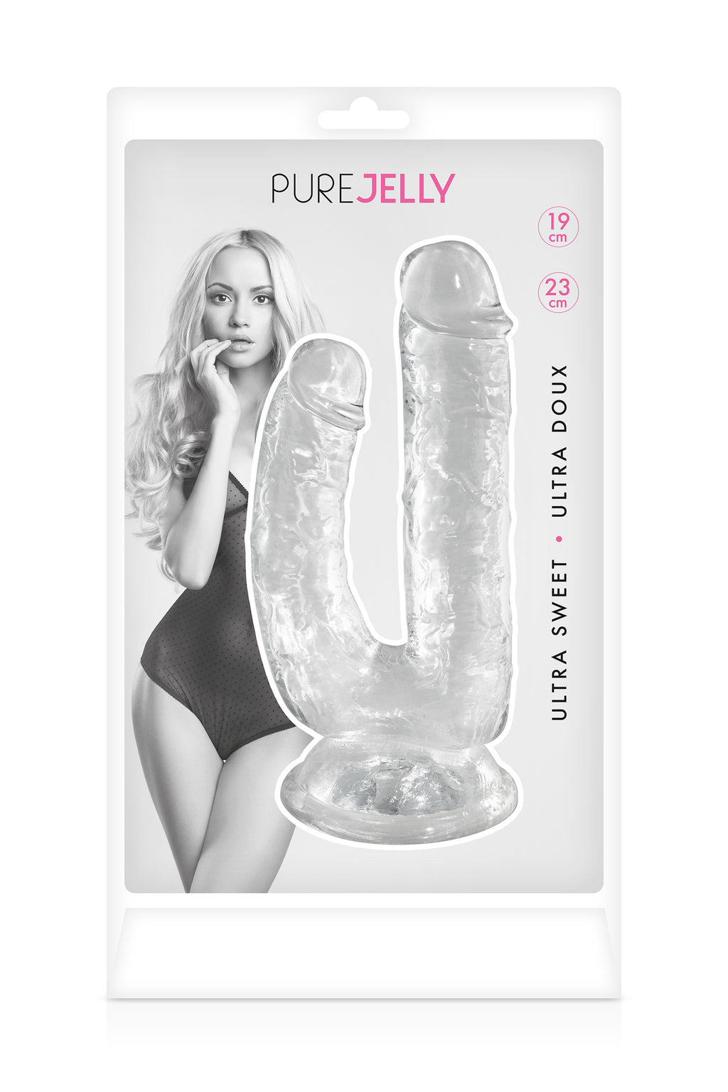 Jelly Double Gode Réaliste Transparent – Double dildo en TPE avec ventouse