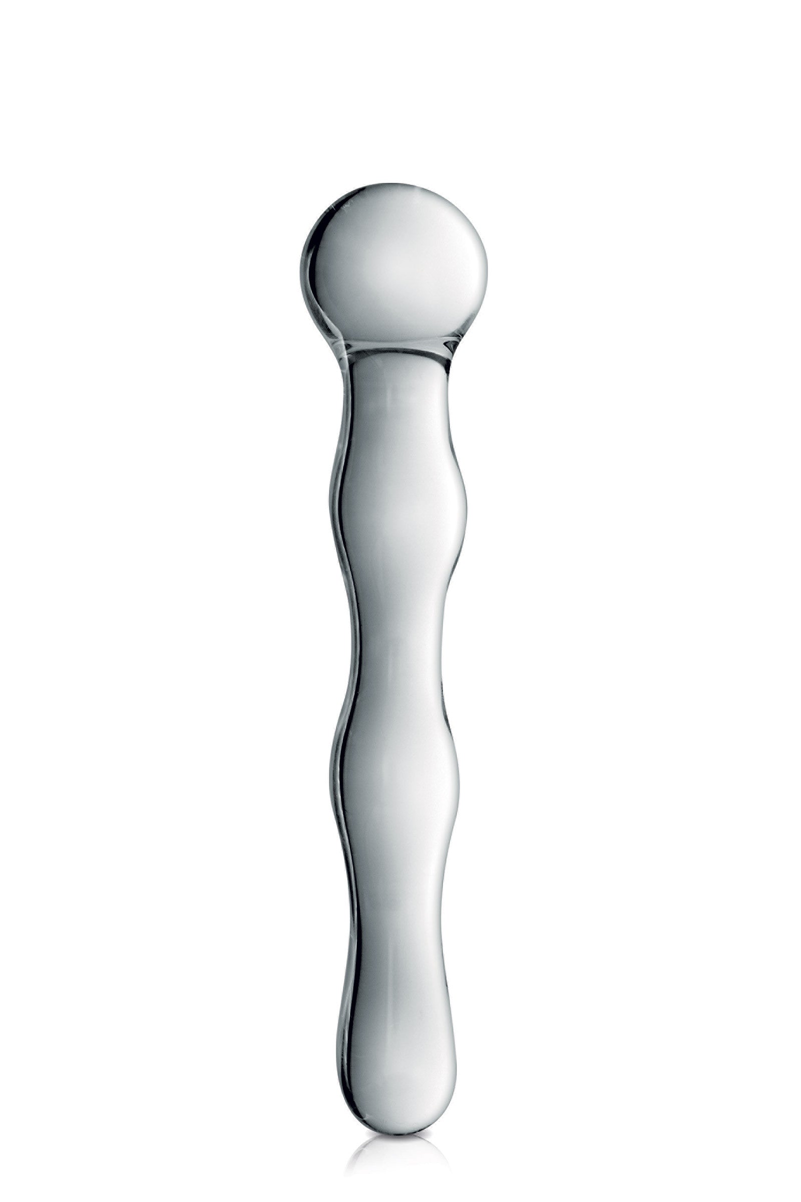 Glossy Toys Glass Dildo 10 Pink – Dildo en verre avec boule stimulante & corps ondulé