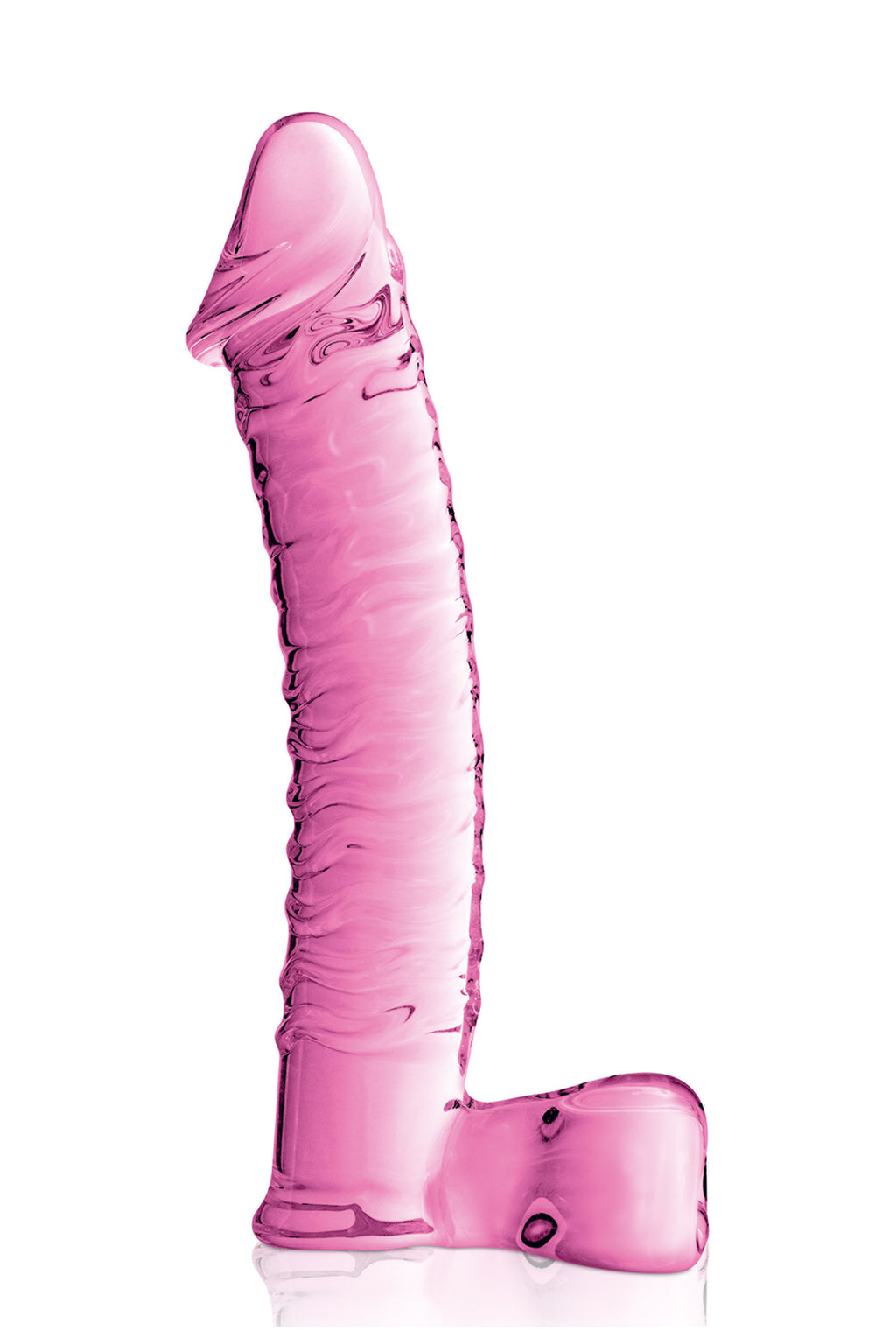 Glossy Toys Glass Dildo 15 Clear – Dildo en verre réaliste avec gland, veines & testicules
