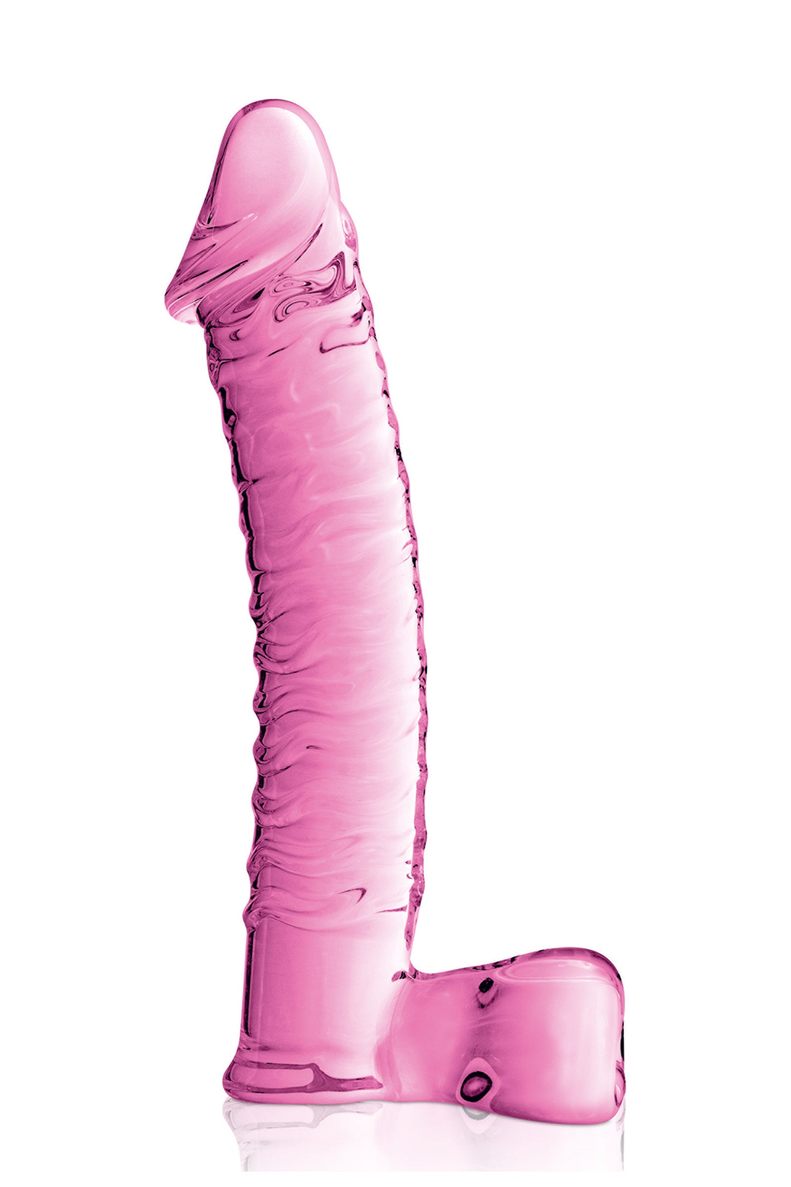 Glossy Toys Glass Dildo 15 Clear – Dildo en verre réaliste avec gland, veines & testicules