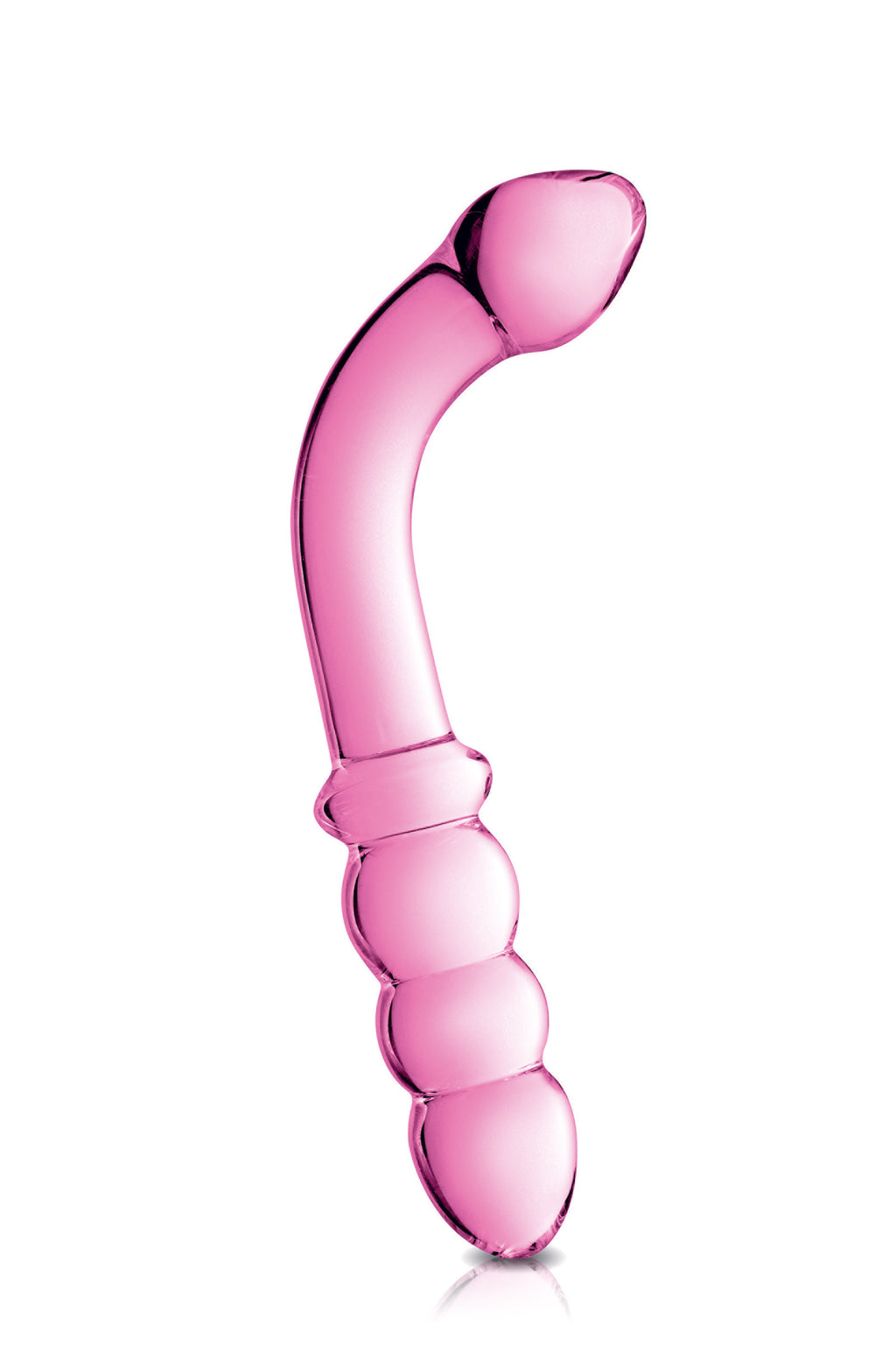 Glossy Toys Glass Dildo 8 Pink – Dildo en verre double extrémité avec boules stimulantes