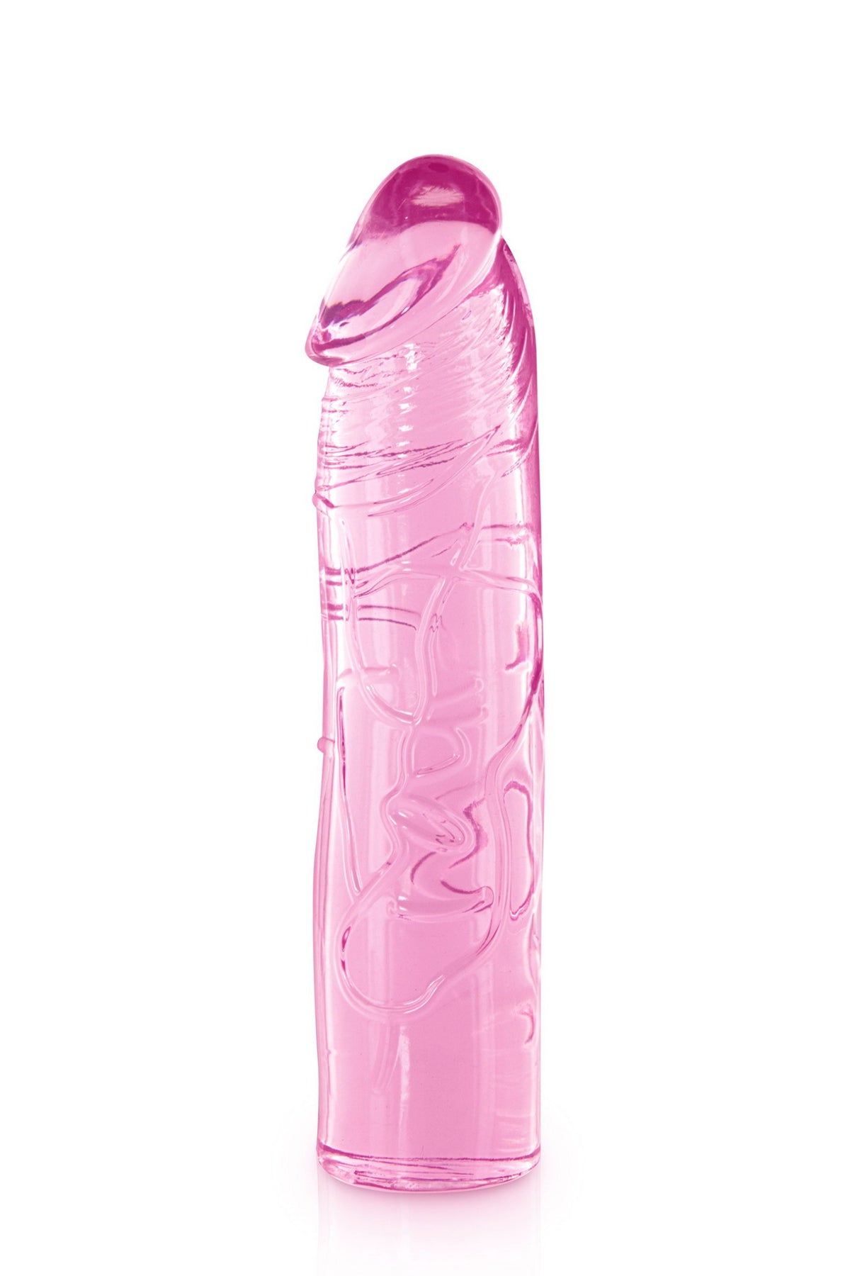 Pure Jelly Crystal Realistic – Gode droit transparent avec gland & veines détaillés