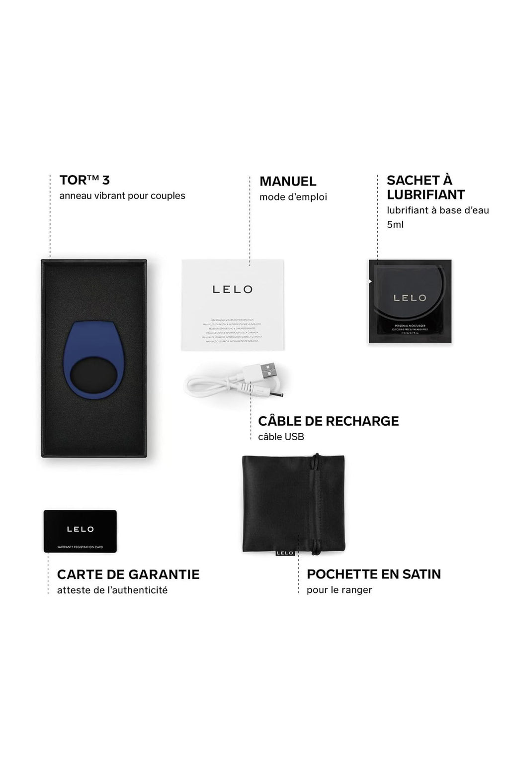 Lelo Tor 3, cockring vibrant connecté
