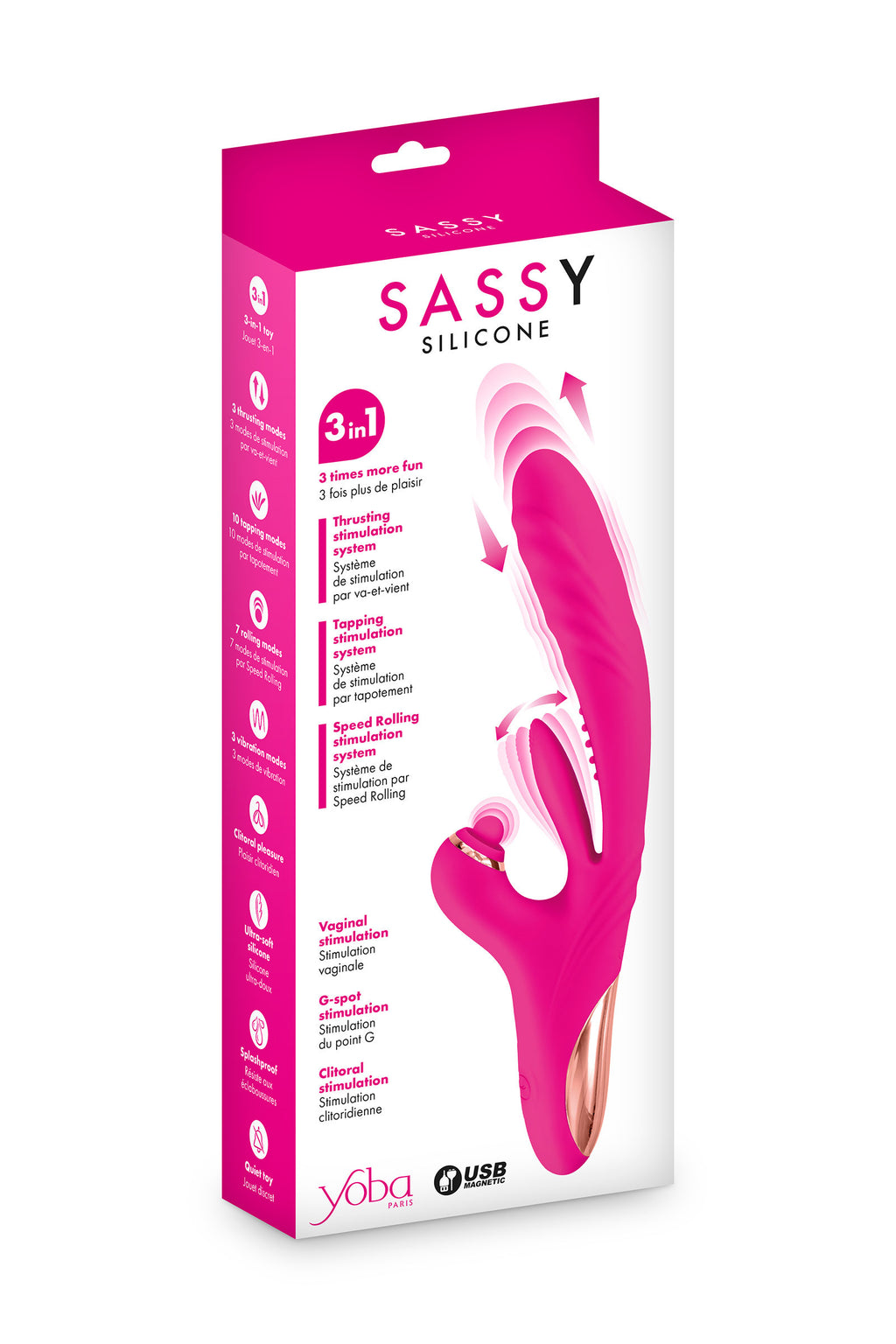 Sassy, Vibromasseur rabbit va-et-vient 3-en-1